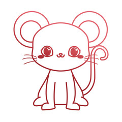 cute mouse baby sitting cartoon