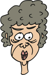 ugly old face cartoon