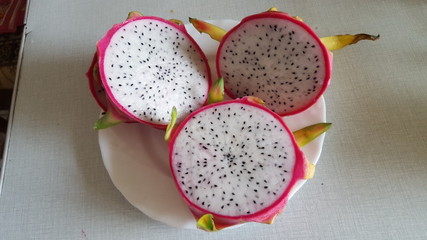 dragon fruit on white background