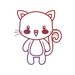 cute kitty baby sitting cartoon