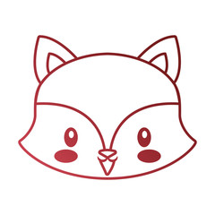 cute face fox cartoon animal