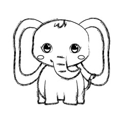cute elephant baby sitting cartoon