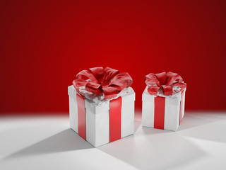 christmas presents with snow 3d-illustration