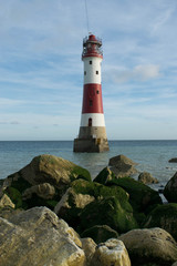 Lighthouse in the sea with only one access only while tide off.