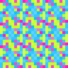 Seamless pattern background from a variety of multicolored squares.