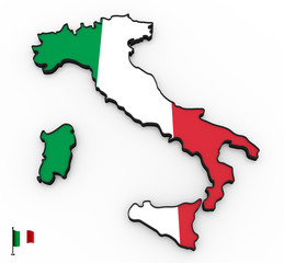 Italy high detailed 3D map