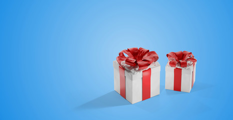 christmas presents with snow 3d-illustration