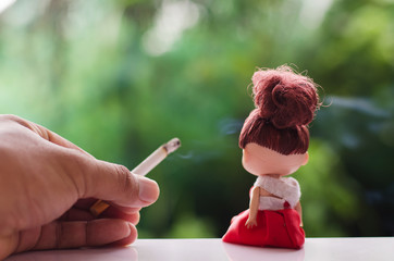 The concept: smoking is harmful to children
