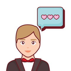 wedding groom man speech bubble love