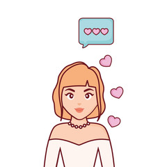 wedding bride woman love speech bubble