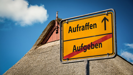 Fototapeta premium Schild 359 - Aufraffen