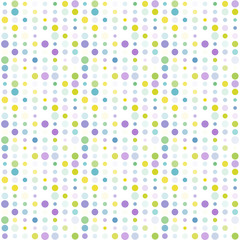 Seamless abstract pattern background with a variety of colored circles.