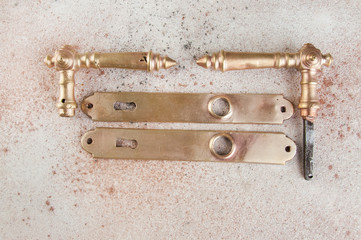 Vintage bronze door handles