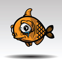 Imagination of goldfish tattoo Design concept. © Zinsmute