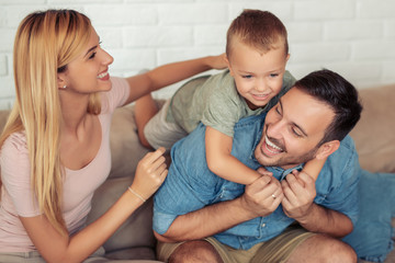 Family spending time together at home