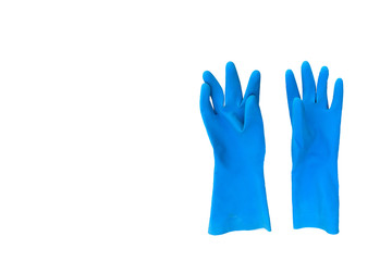 blue gloves isolated on white background