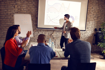 Man talking about success in business