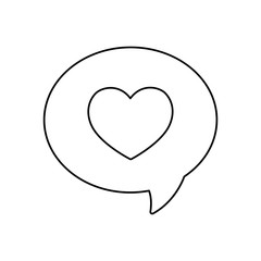 speech bubble love heart message