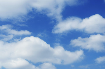 The sky blue and the clouds are beautiful