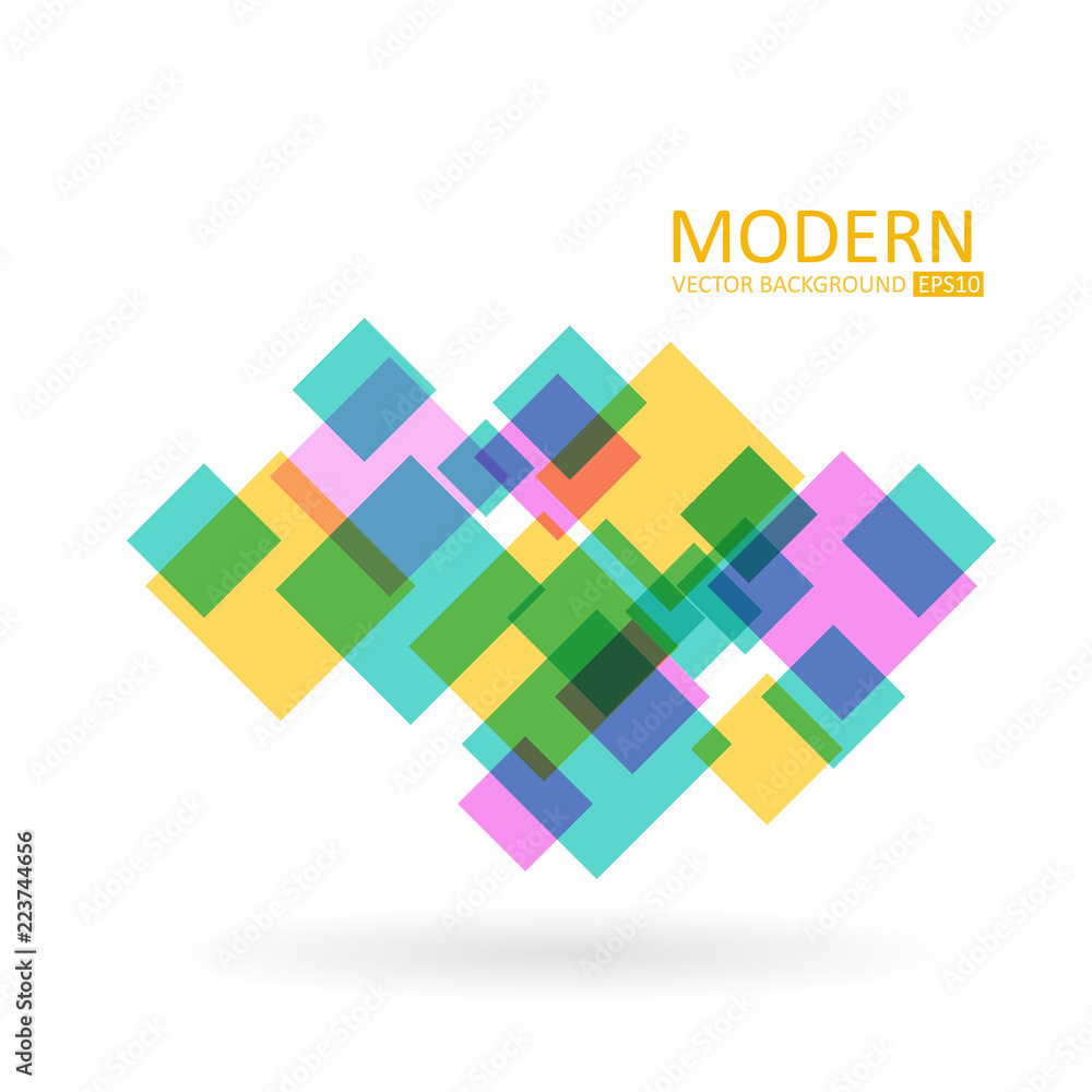 Poster modern vector abstract background. transparent vector squares