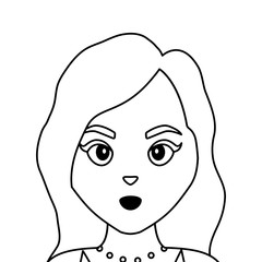 beautiful woman with necklace portrait character