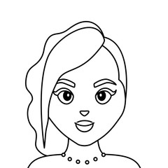 beautiful woman with necklace portrait character