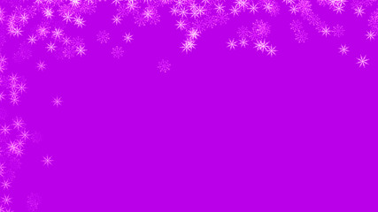 Abstract background with a variety of colorful snowflakes. Big and small.