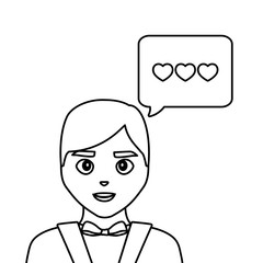 wedding groom man speech bubble love