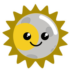 Mixed moon and sun weather icon. Vector illustration design