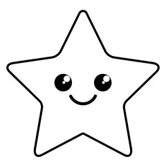 Cute happy star shape icon. Vector illustration design