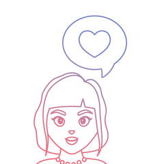 cartoon woman icon