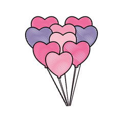 decorative bunch balloons shaped hearts