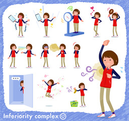 Fototapeta premium flat type Store staff red uniform women_complex