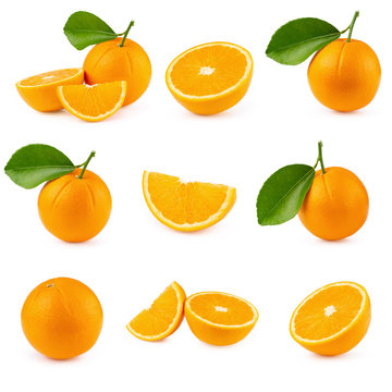 Orange fruit isolated on white background With Clipping path