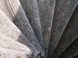 spiral wooden staircase going down
