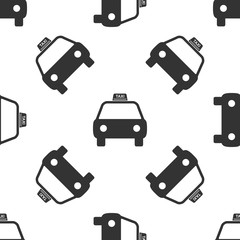 Taxi car icon seamless pattern on white background. Flat design. Vector Illustration