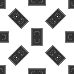 Electrical outlet in the USA icon seamless pattern on white background. Power socket. Flat design. Vector Illustration