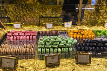 Candy store with macaroons in London, England, United Kingdom