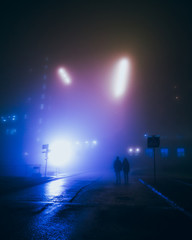 people at night