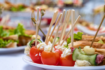 Beautiful food, decoration of banquets and celebrations.