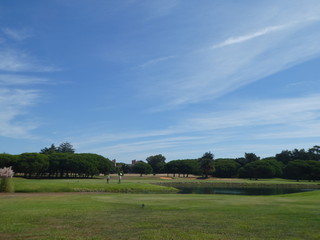 Fototapeta na wymiar golf course with stream in Portugal