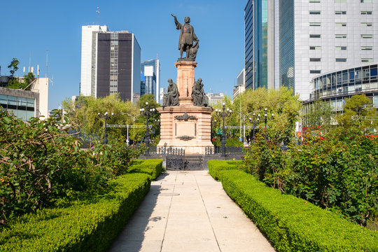 Monument to Christopher Columbus at Paseo de La Reforma in Mexico City