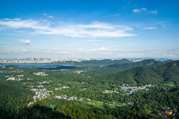 Fototapeta na wymiar panoramic view of the hangzhou city skyline