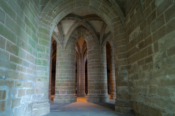 Sotteranei dell'abbazia di Mont Saint-Michel