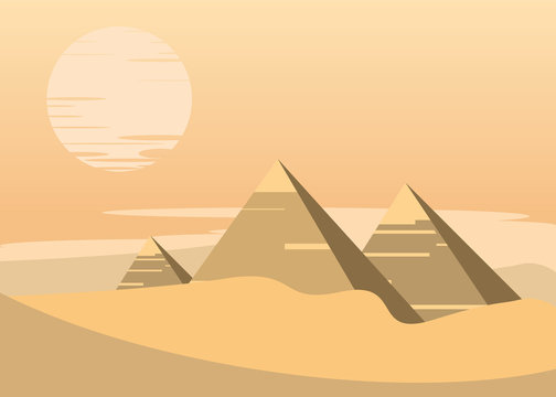 pyramids scene vector illustration 