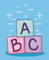 baby shower card with alphabet blocks