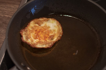 fried egg in a pan