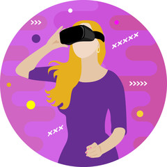 Obraz na płótnie Canvas Girl in virtual reality glasses