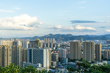 Fototapeta premium panoramic city skyline in hangzhou china