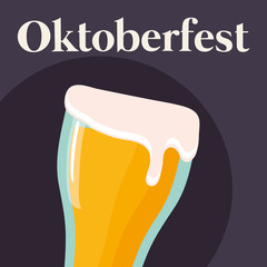 oktoberfest label with beer glass